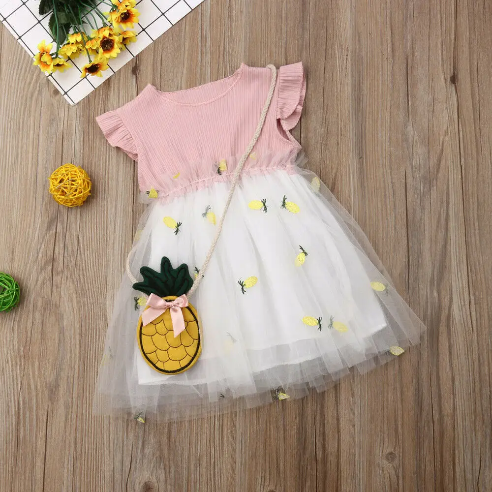 Summer Toddler Kids Baby Girl Pineapple Dress Princess Tulle Tutu Sundress | Детская одежда и обувь