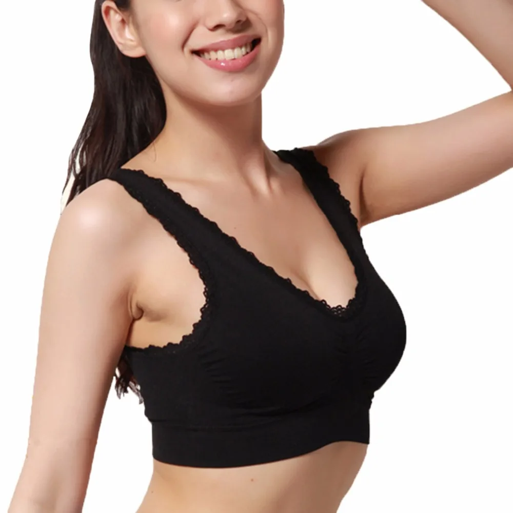 

Sexy women double layer padded bra lace falbala bra vest push up bra ladies brassiere comfortable breathable bras