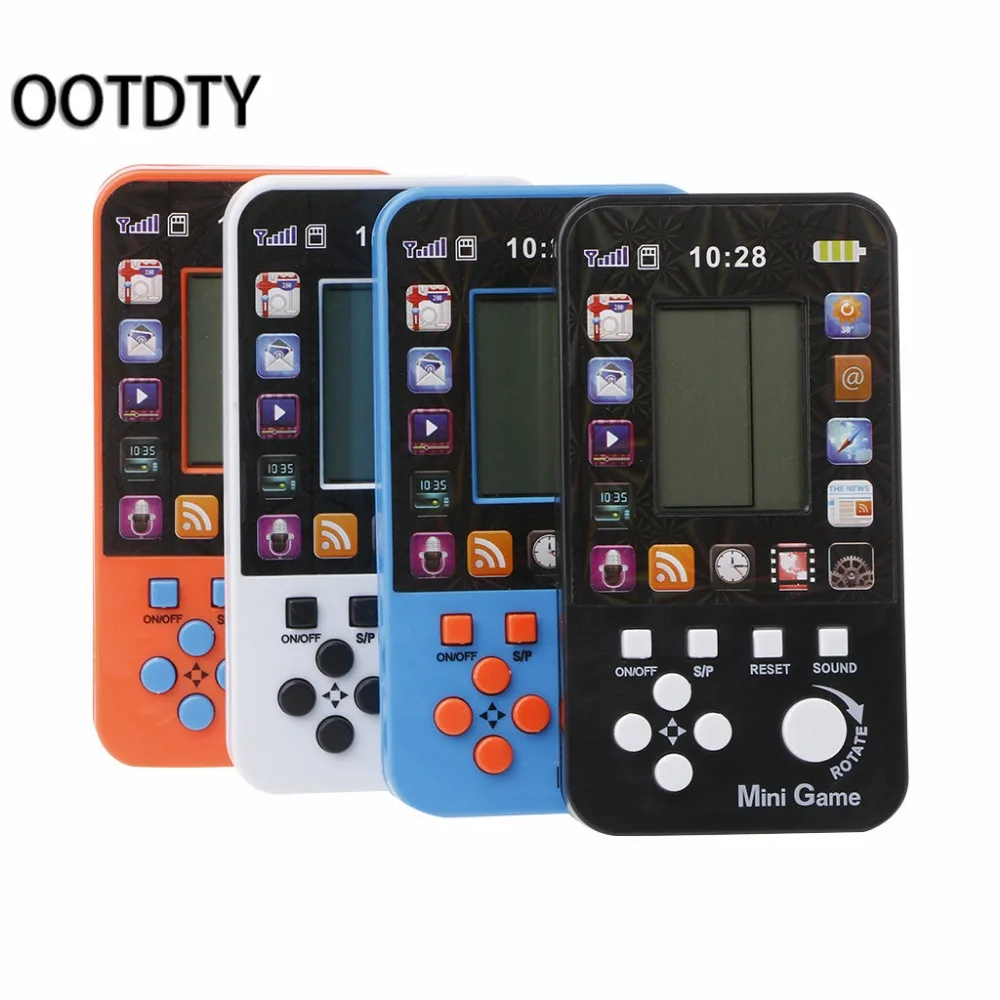 LCD электронная Классическая тетрис кирпичная игра машина карманная головоломка