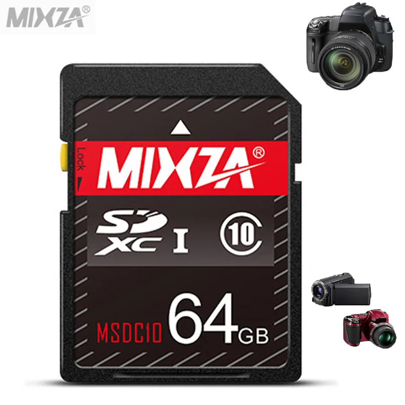 Бренд MIXZA SD карта 8 16 32 64 ГБ SDHC SDXC класса 10 UHS-I флэш-карта памяти для Canon Nikon Casio Fujifilm