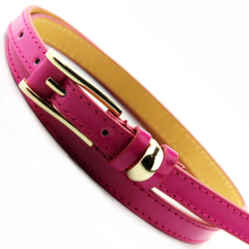 Ремешок Женский модный длинный с пряжкой тонкий из лакированной кожи