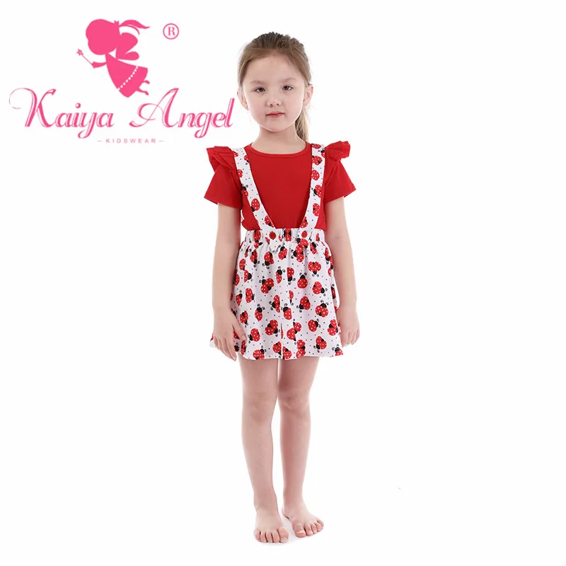 Летняя одежда для маленьких девочек от Kaiya Angel эксклюзивный детский красный