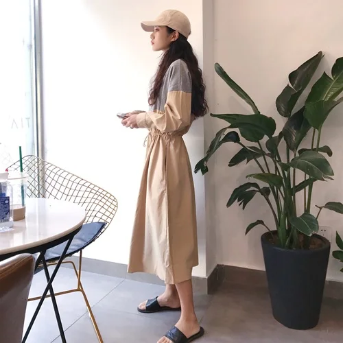 Женское платье-свитер на молнии повседневное винтажное платье со стоячим