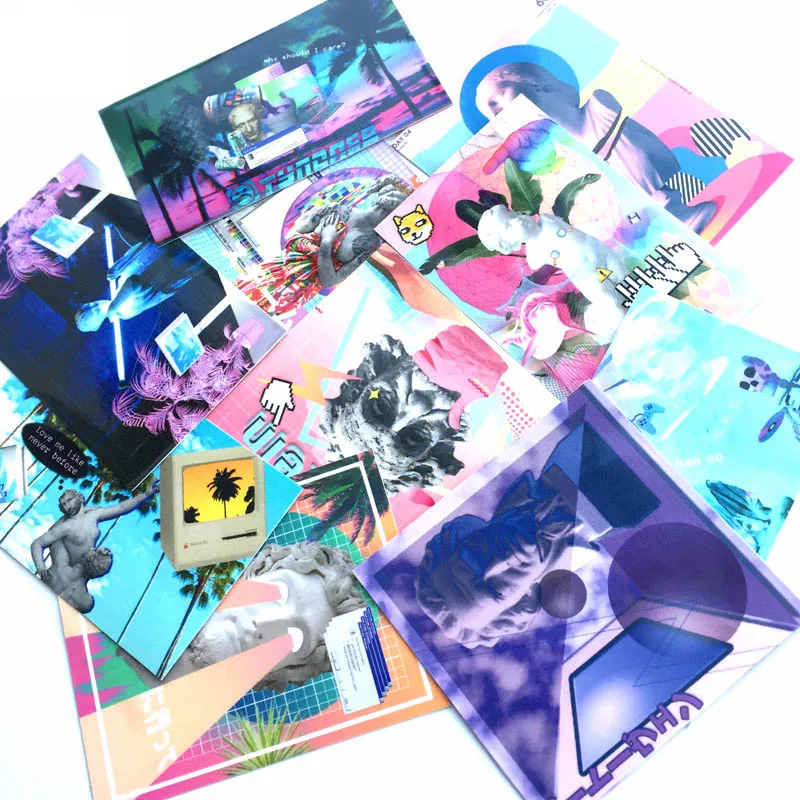 20/партия Vaporwave тренд стиль Эйнштейна Ньютона наклейки для скейтборда ноутбук тележка чехол рюкзак стол ПВХ DIY автомобиля стикер игрушка - Цвет: ins-c-10pcs