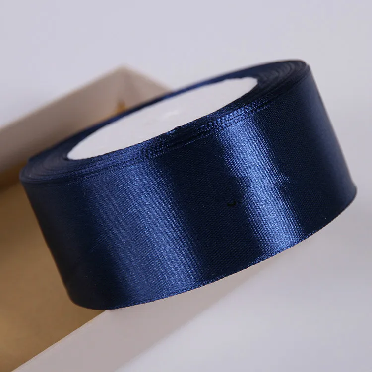 geinne 6mm-50mm wide 25 yards/roll navy blue Single Face Satin Ribbon Wholesale Gift Wrapping Christmas ribbons | Дом и сад