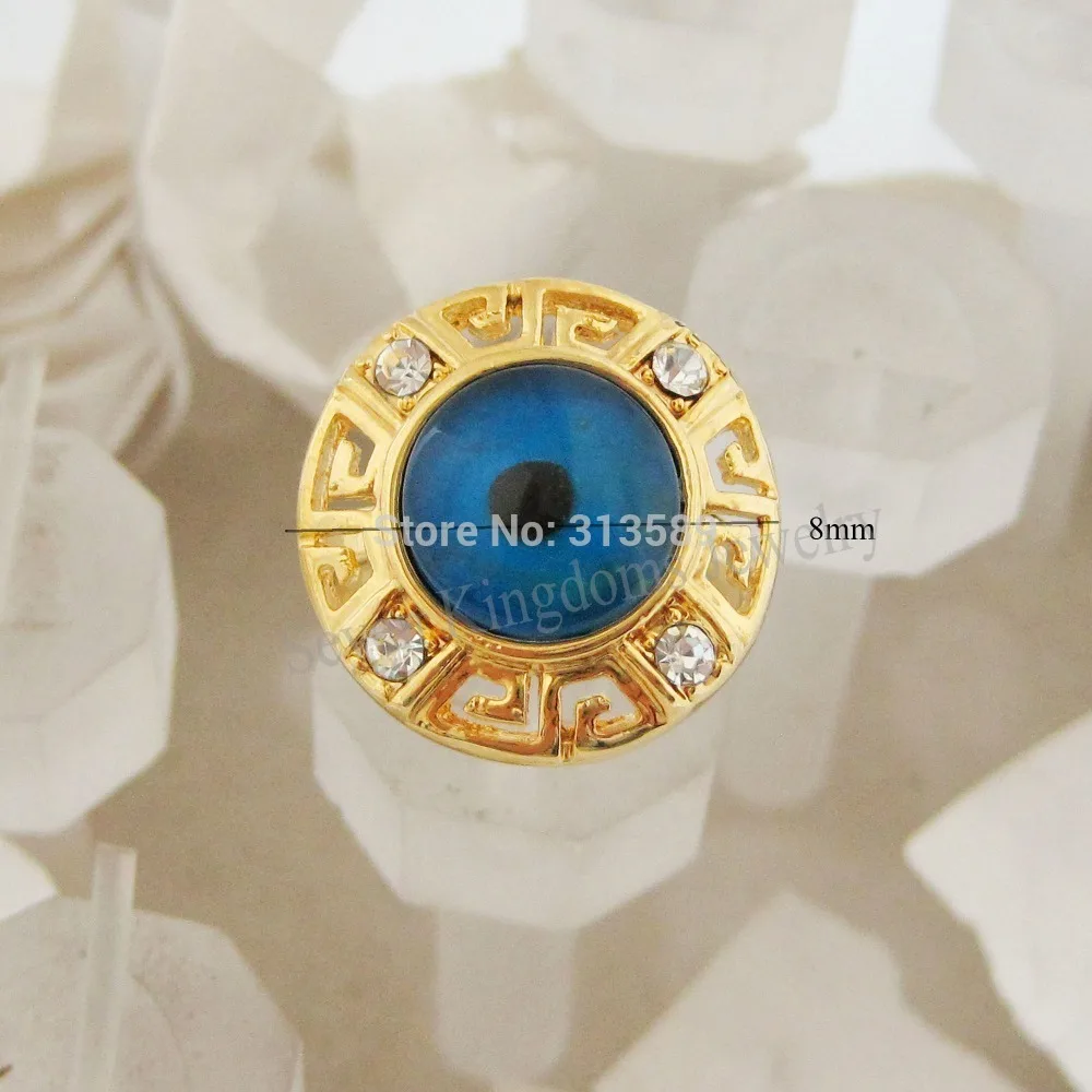 FoRomance/желтый Золотой GP верхний слой Santa Lucia EYE/кольцо от сглаза Размер 6 7 8 CZ
