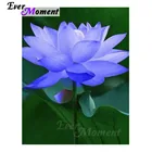 Когда-нибудь момент алмазов картина синий цветок лотоса Вышивка крестом полная квадратная Подарочная мозаика, алмазная вышивка Стразы S2F927