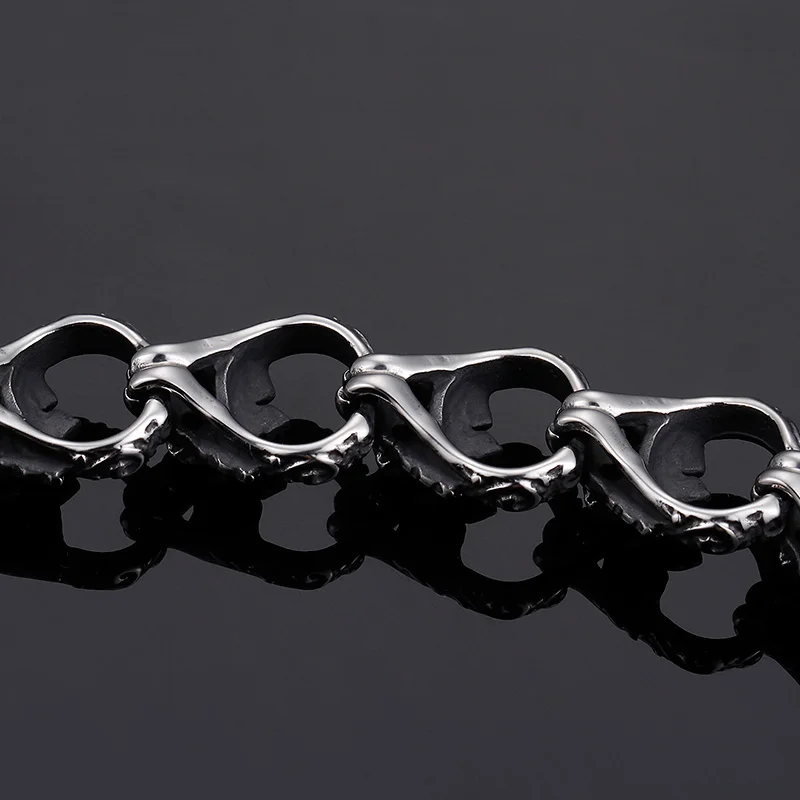 Мужские браслеты с подвесками Kalen панк череп Звенья из нержавеющей стали Прямая