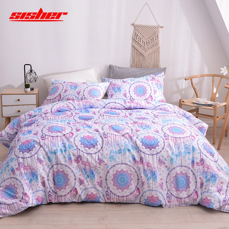 Sisher Modern Style Duvet cover sets Queen Size with Pillowcase Single Double Full King Bedclothes cotton Quilt Covers Set kids | Дом и сад