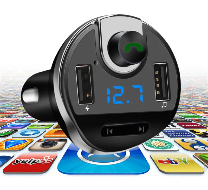 JINSERTA Автомобильный MP3 аудио плеер Bluetooth fm-передатчик беспроводной модулятор Автомобильный комплект HandsFree w/TF слот 2 USB порта