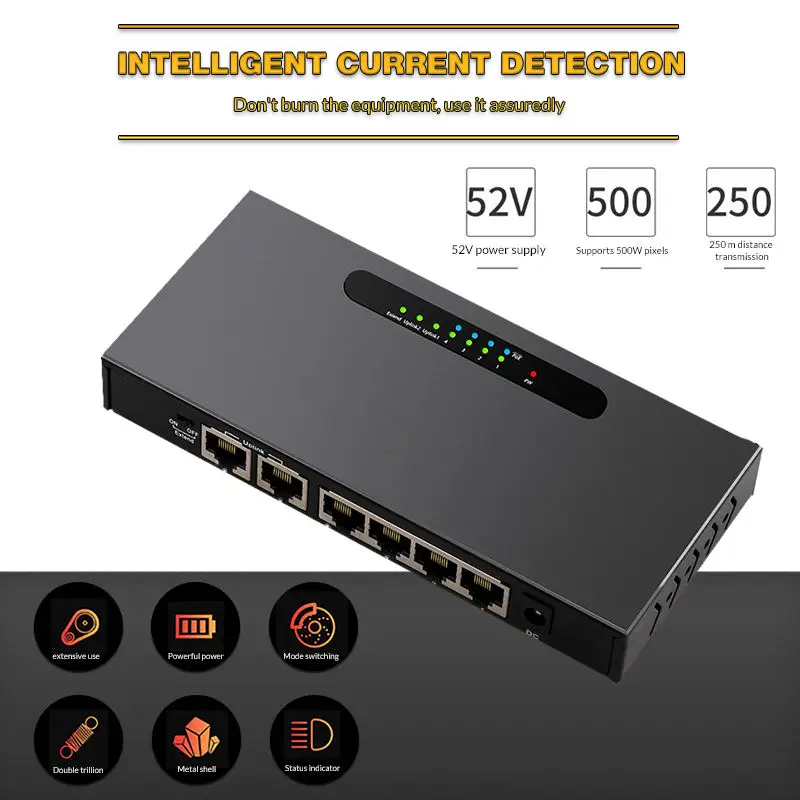 Сетевой коммутатор Diewu 6 портов Poe гигабитный Ethernet 10/100/1000 Мбит/с Lan хаб 4 порта