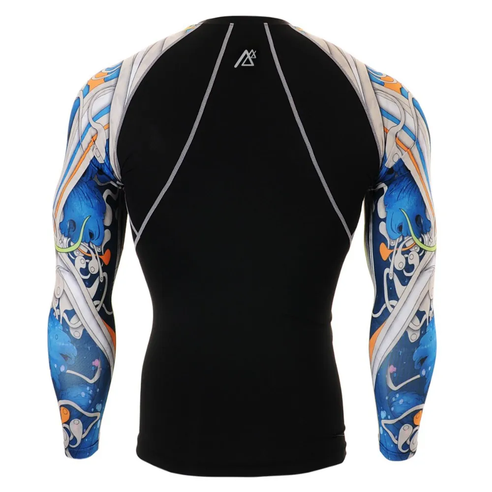 Жизнь На Трек мужские Рубашки Сжатия Мода Печать Фитнес Обучение Запуск Колготки