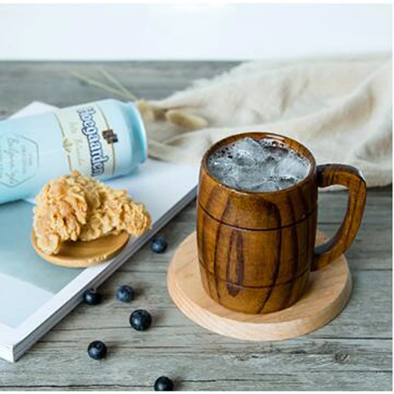 2019 первоклассная деревянная пивная чашка с ручкой Скандинавская кофейная