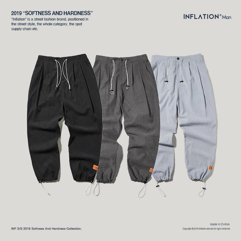 Брюки INFLATION Streetwear в стиле хип-хоп мужские свободные Панталоны 2020 Осенние новые