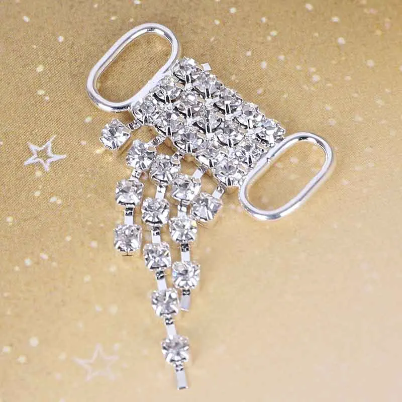 Новинка года 10 шт. 3 ряда Маленькие стразы с кисточками металлическая цепь