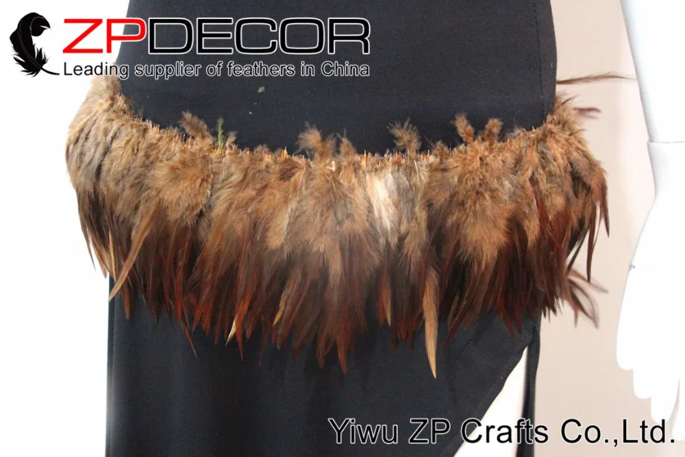 Zpdecor 700-800 шт./комплект 4-6 дюймов фантастические окрашенная коричневые перья петуха седло нанизанные для юбка платье костюм