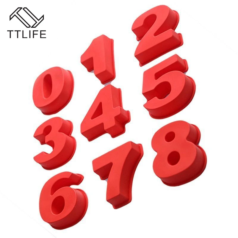 TTLIFE Number форма для торта силиконовые большие формы 0 9 арабский номер выпечки