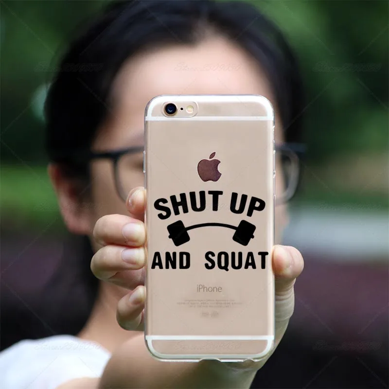 Милая собака мопс бодибилдер заткнись и приседать чехол для iPhone XS 8 6 6s Plus 5 5S SE 7 7Plus