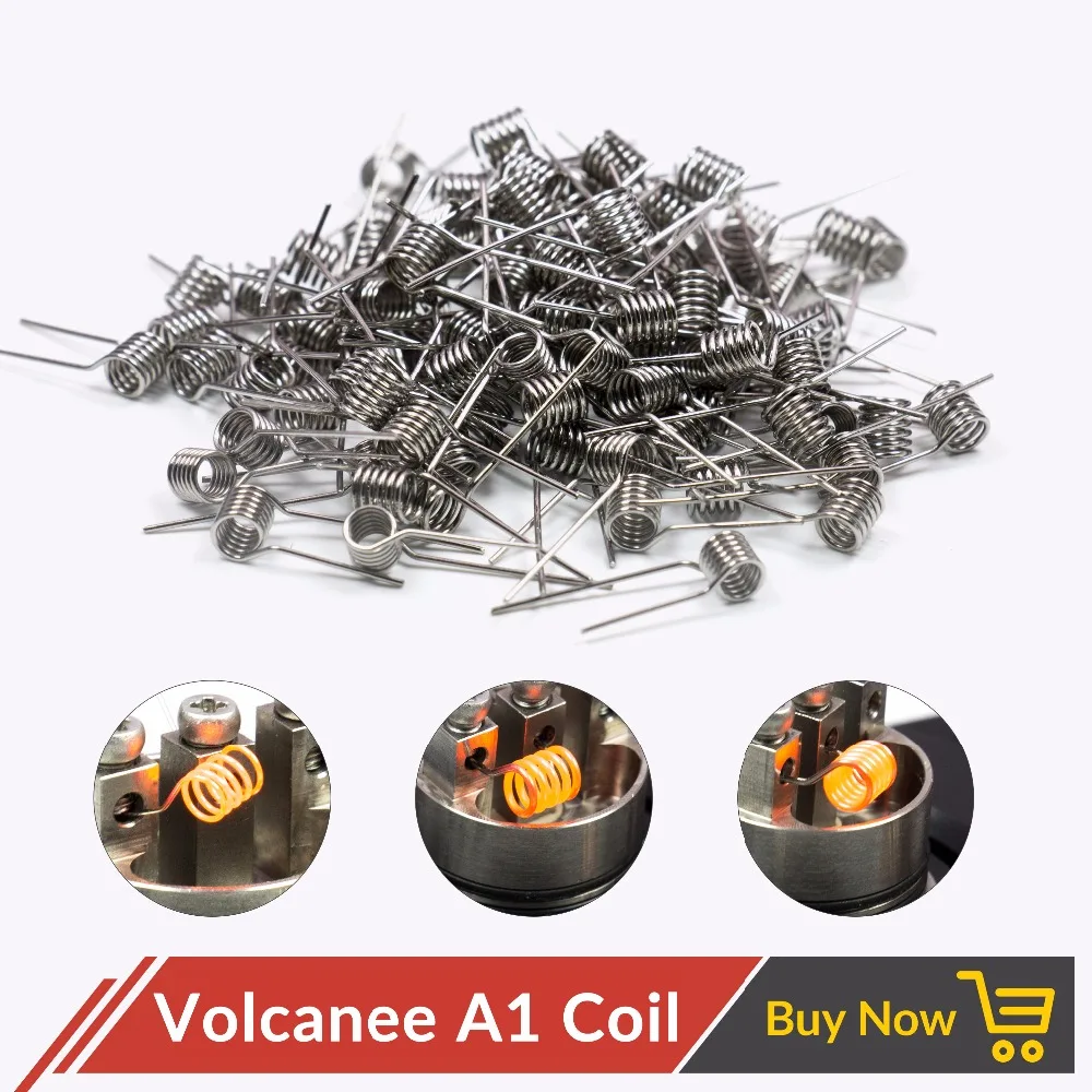 Volcanee 100 шт./упак. A1 SS316 Ni80 катушки провода свертываясь спиралью готовые катушки сопротивления, 22, 24, 26 28 30GA нагревательная катушка проволоки для Vape электронная сигарета