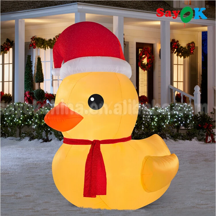 6 Футов надувная резиновая Рождественская желтая утка с воздуходувкой