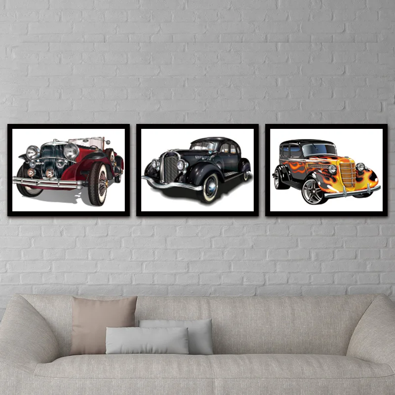 Настенный декор домашняя Картина на холсте Классическая винтажная автомобиля