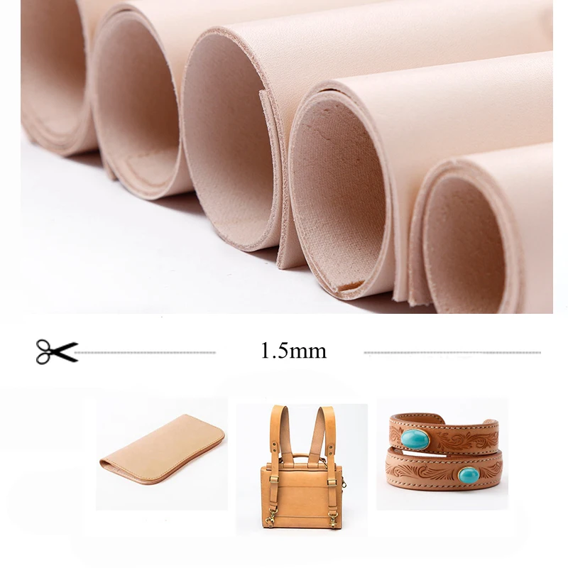 

DQK leather vegetable tanned leather 1.5mm thickness high quality handmade leather Furniture DIY Art Craft Sewing Accessory