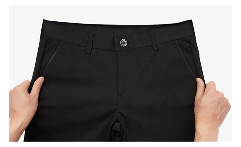 FAISIENS летние мужские брюки размера плюс, большие классические деловые брюки, формальные эластичные Стрейчевые Узкие синие рабочие брюки