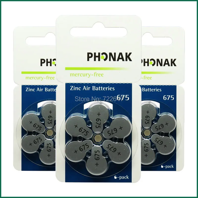 12 шт Phonak слуховой аппарат батареи 675 a675 p675 pr44 1 45 V мощный цинковый воздушный