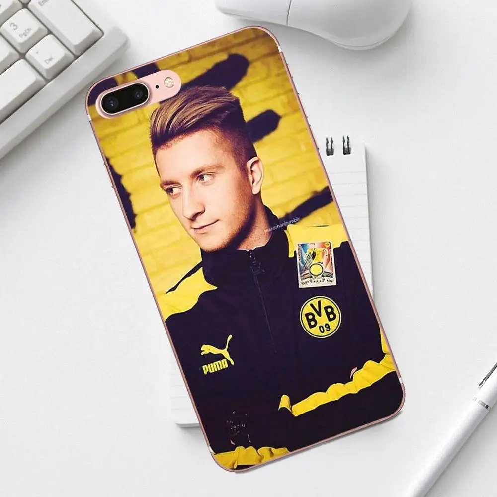 Qdowpz Marco Reus для iPhone 4 4S 5 5C SE 6 6S 7 8 Plus X XS Max XR Galaxy A3 A5 J1 J3 J5 J7 2017 Мягкий ТПУ индивидуальный