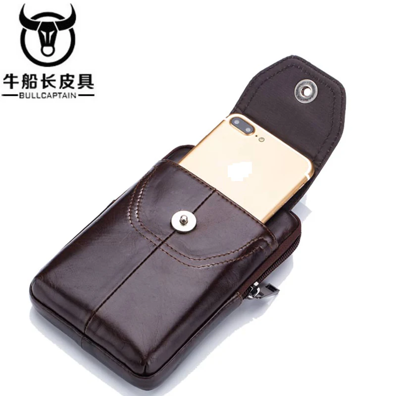 BULLCAPTAIN талии кожаный мешок телефон сигареты кошелек Fanny Pack Hip Bum Деньги поясная