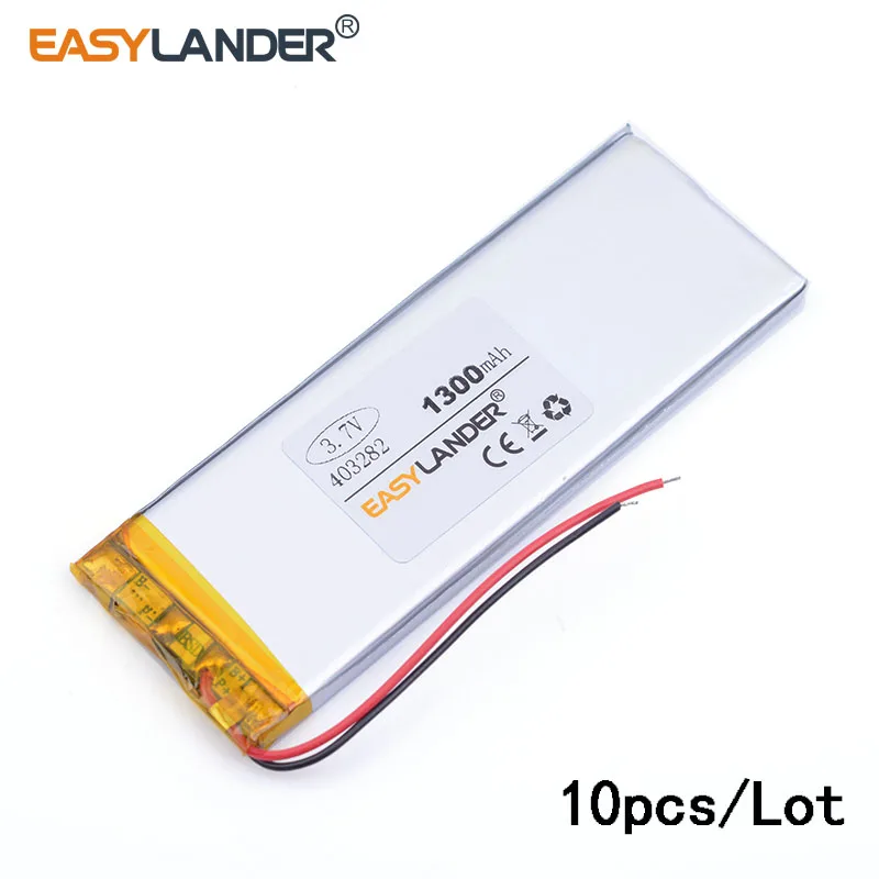 10pcs/Lot 403282 1300mah 3.7V Lithium Polymer Battery Rechargeable Battery For Goophone I5 Y5 V5 Clone iPhone 043282