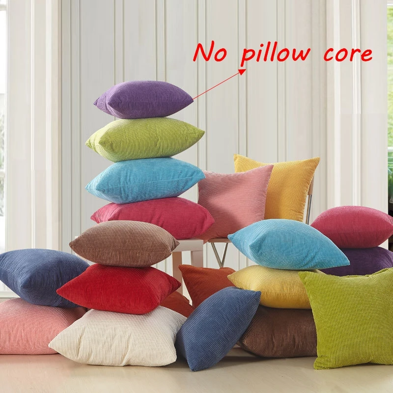 Вельветовая Подушка corn квадратная наволочка однотонная Чехол 45x45 см 50x50 55x55