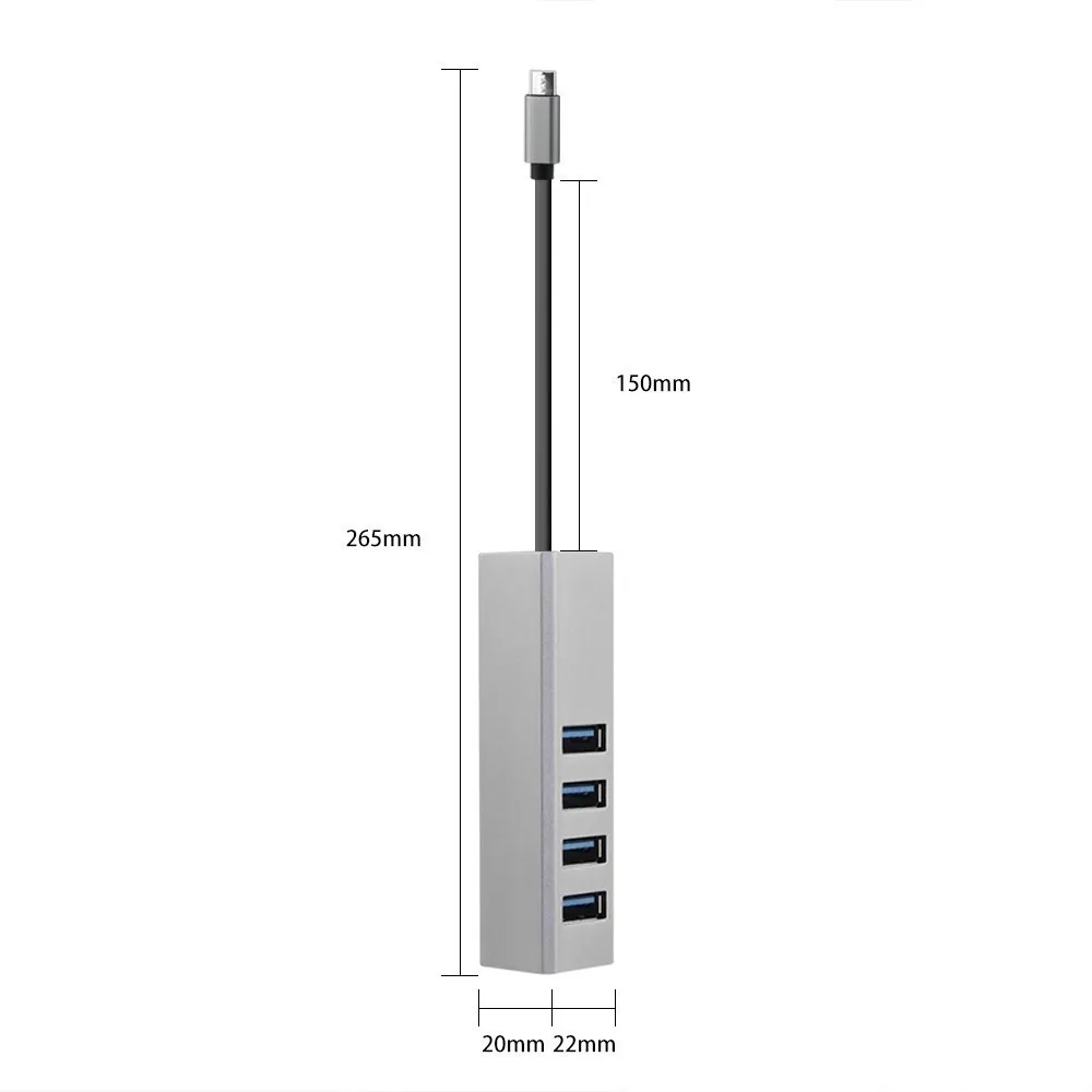 USB C концентратор мульти OTG Type 3 0 4 порта s USB3.0 разветвитель адаптер с DC 5V порт