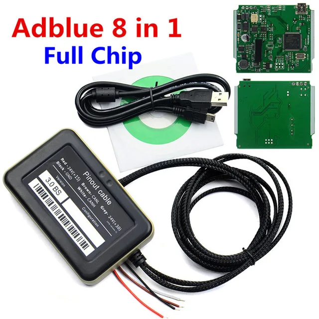 Белый AdBlue Эмулятор системы коробка 9 в 1 AdBlue 8в1 полный чип - Цвет: Белый