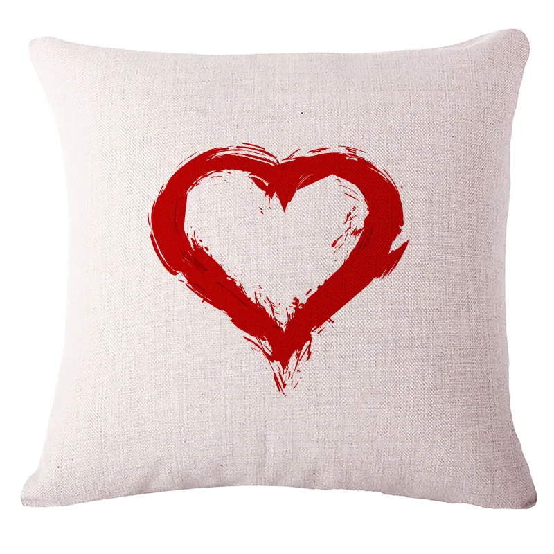 43*43 см сердечный дизайн чехол для подушки льняная наволочка с принтом Любовь