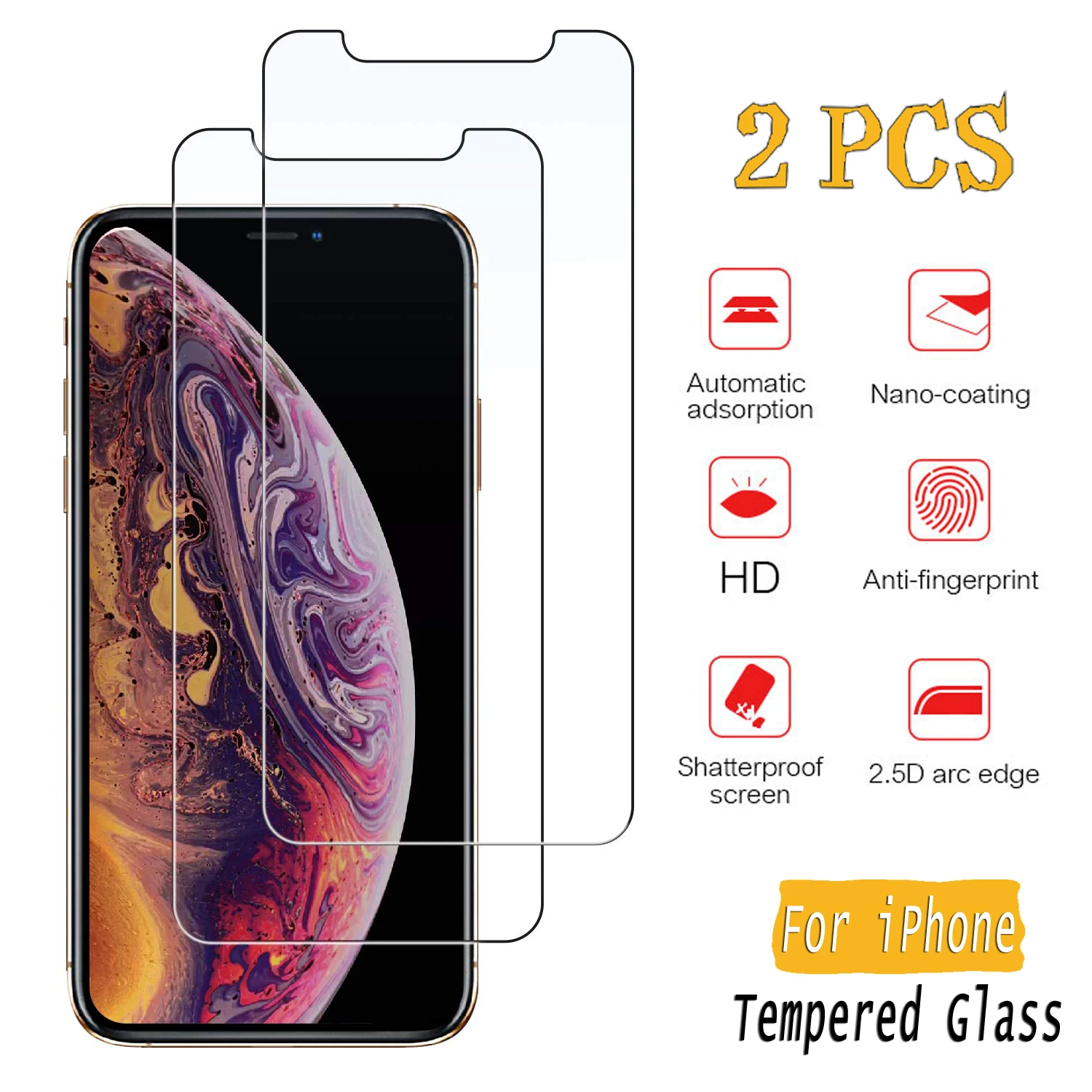 9H HD закаленное стекло для Iphone X XS Max XR 6 6s 7 8 Plus 5S 10 Защитное экрана на 5