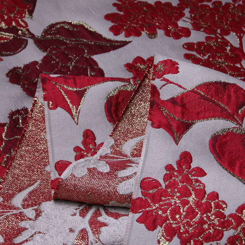 Золотой цвет нить цветы парча жаккардовая ткань металлическая женское платье