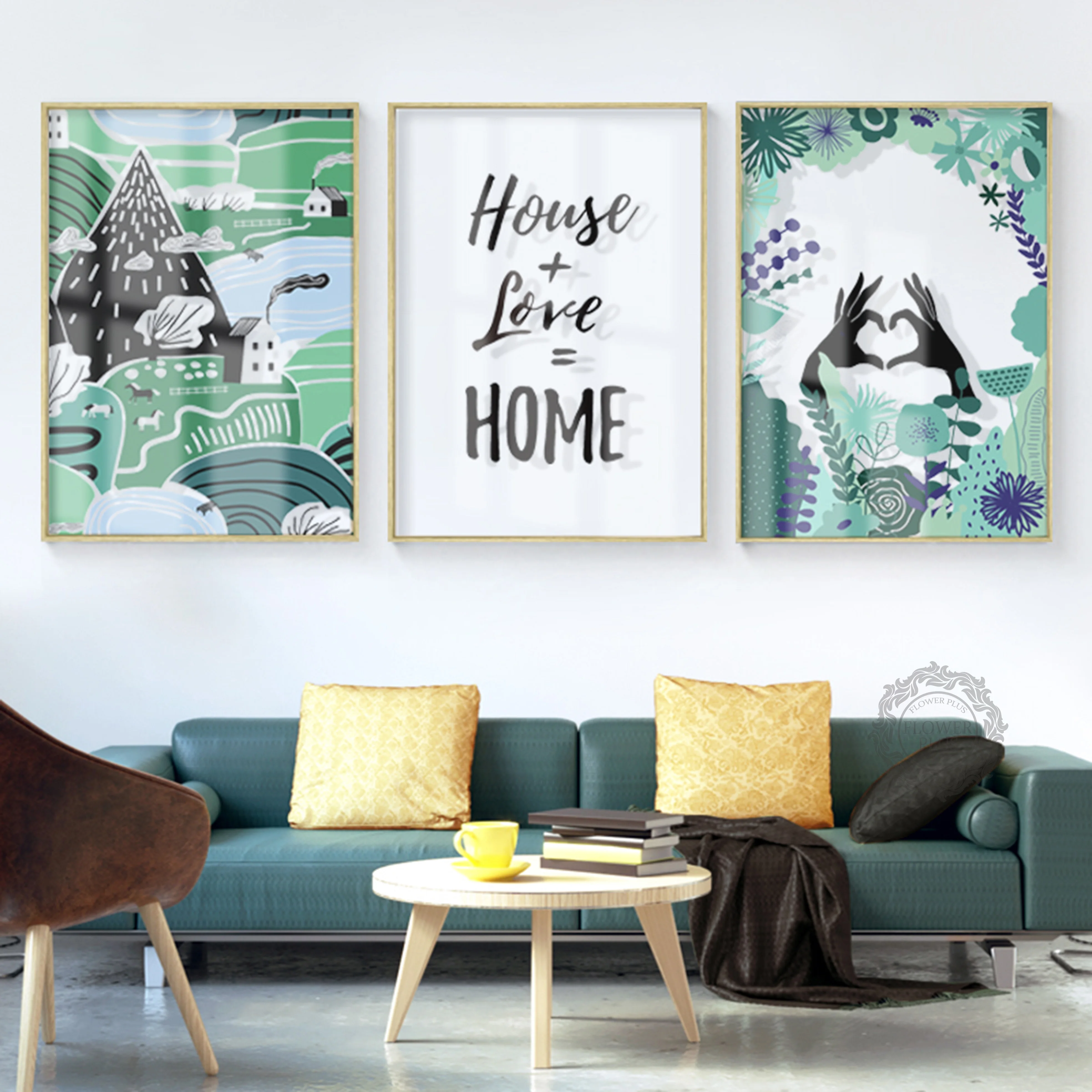 

Green Plant Northern Europe Sitting Room Modern Printing Decorated Draw Type Art Picture Home Decor Picture Framework Decoration