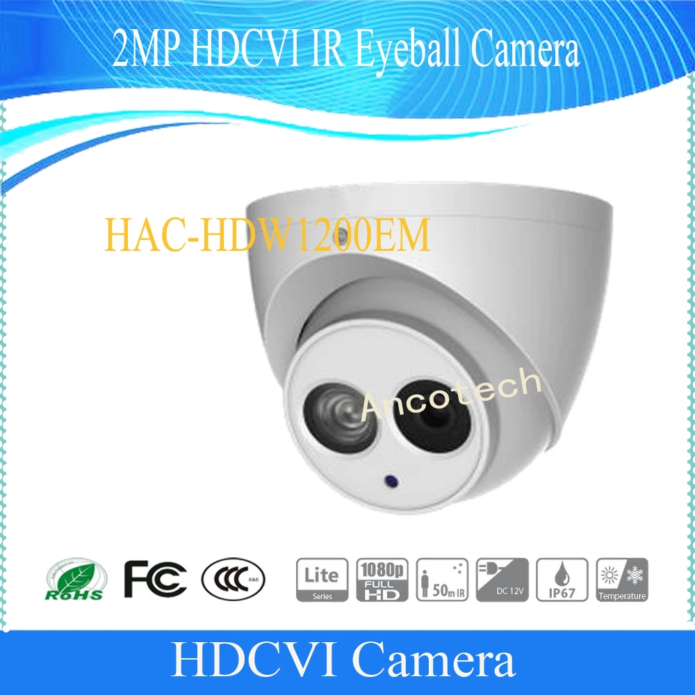 

Free Shipping dahua Original English DH-HAC-HDW1200EM 2MP Mini 1080P HDCVI Dome Camera IP67 in stock DAHUA CCTV Camera