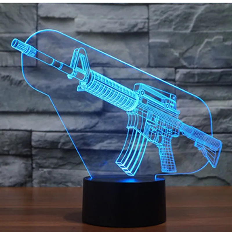 3D свет в ночь пистолет с 7 цветов свет для украшения дома лампы удивительный визуализации Оптические иллюзии Awesome