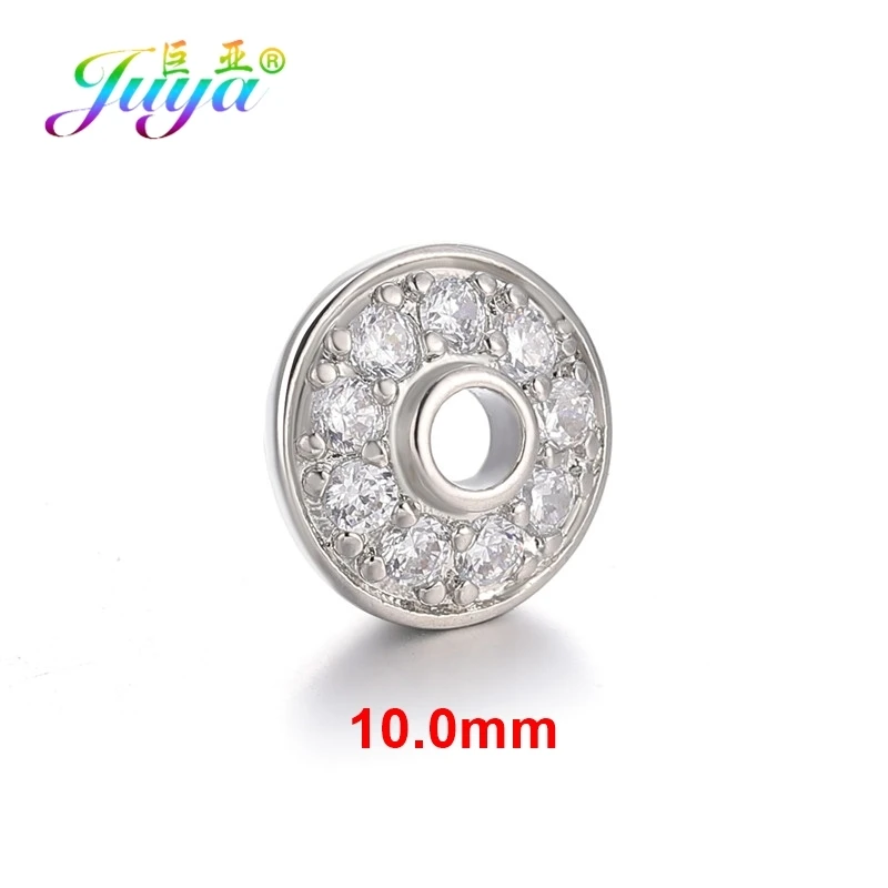 White Gold 10.0mm Juya DIY Ювелирные изделия с кистями компоненты 8 10 12 мм украшение круглый цветок разделитель бусины шапки Аксессуары для ювелирных изделий - Цвет: White Gold 10.0mm