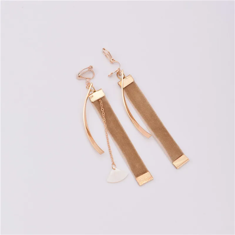 Персонализированные модные геометрические асимметричные серьги-клипсы с полым