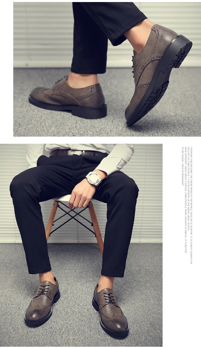 NPEZKGC Spring Big Size Men Leather Shoes Fashion Dress Business Shoes Lace Up Men Formal Oxfords Shoes For Men Wedding Shoes