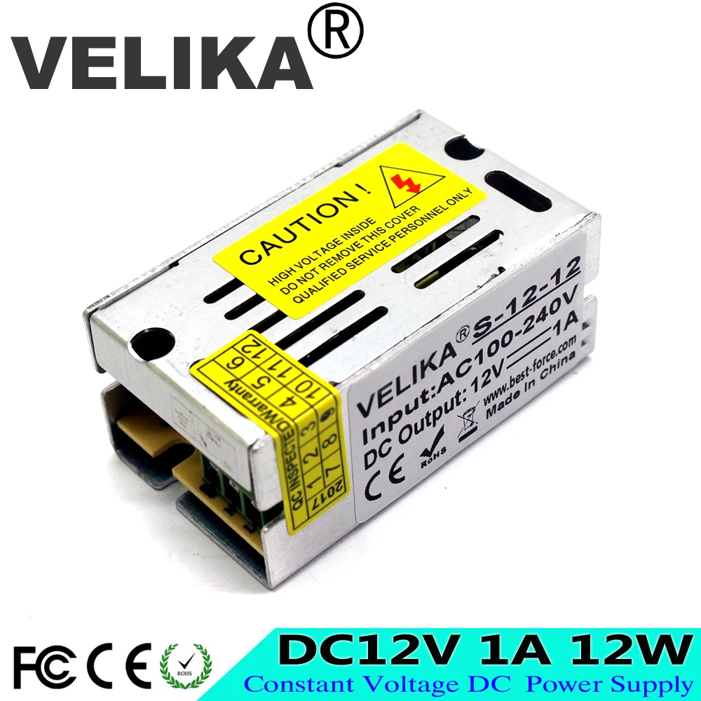 Импульсный источник питания DC12V 1.25A 15 Вт Светодиодный драйвер адаптера