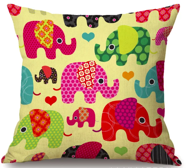 Наволочка для тела с рисунком слона льняная кровать подушки путешествий