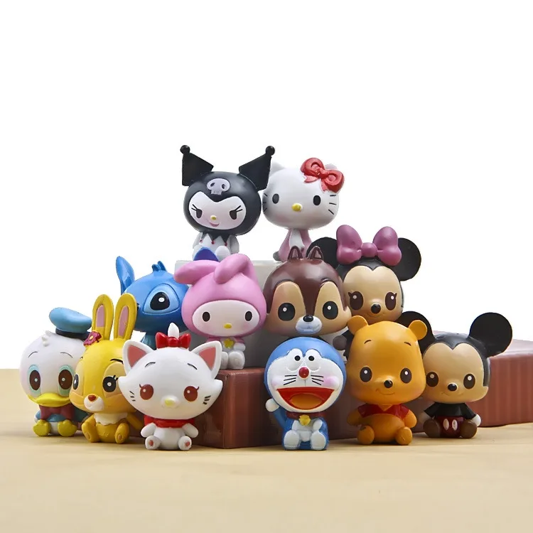 Игрушки Disney 12 шт./компл. классические Мультяшные фигурки Микки Минни Маус Стич