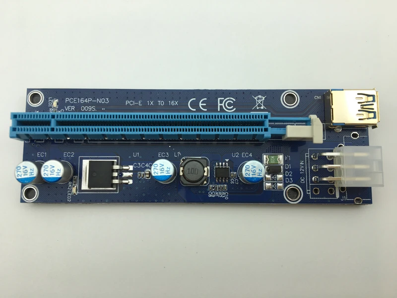 Riser VER009S 0 6 м светодиодный PCIE PCI E 1X к 16X Card 15Pin SATA 6Pin питания позолоченный USB 3 для BTC