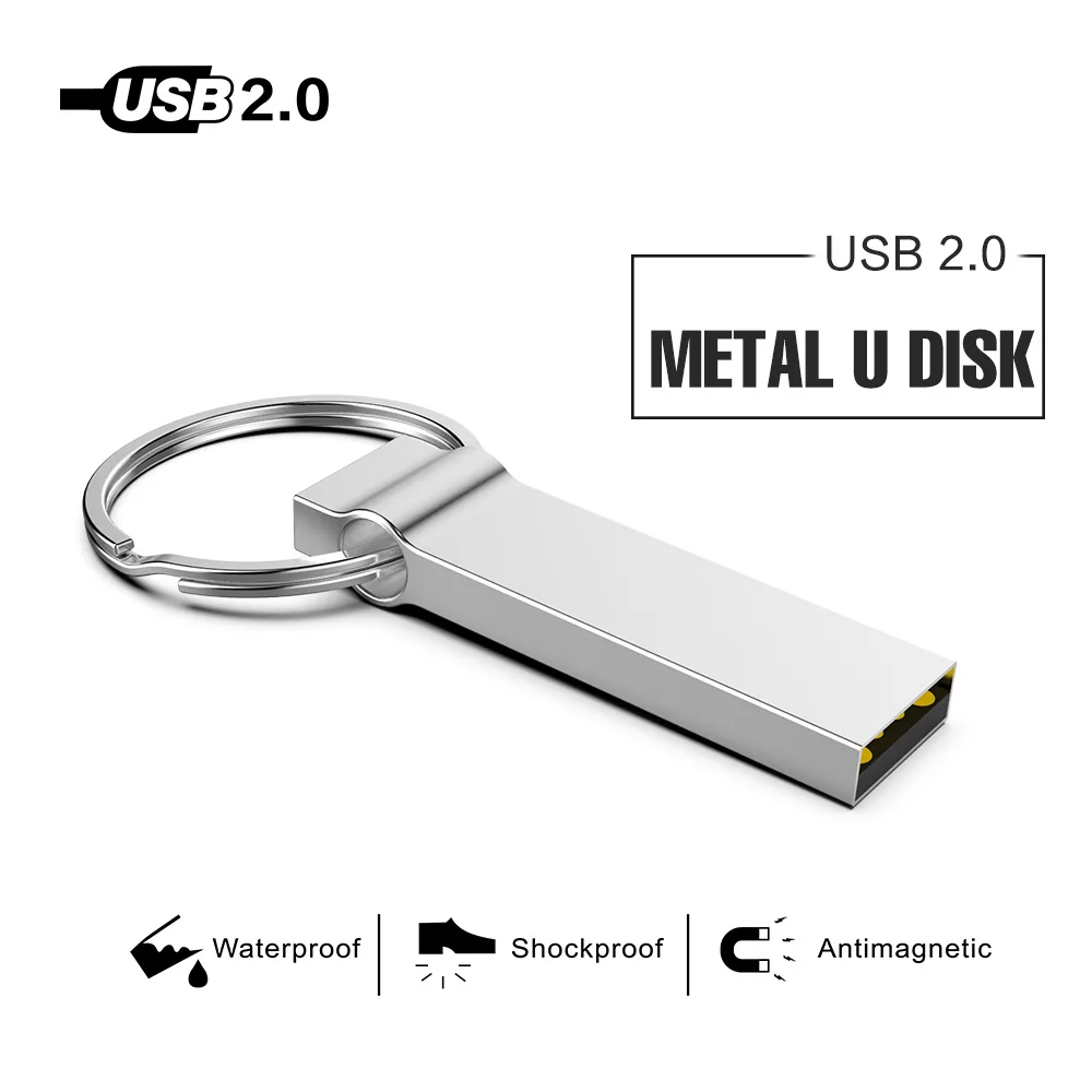 Металлическая USB палка с кольцом для ключей 8 ГБ 16 32 64 Гб 128 карта памяти Флеш