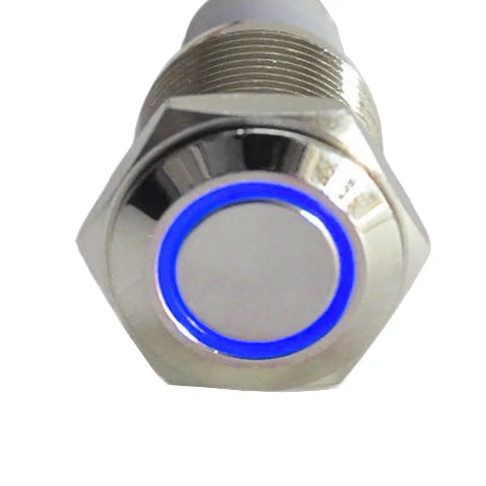 EE support 16mm 12V 3A Blue LED Light Metal Auto Car Button Switch Styling | Автомобили и мотоциклы