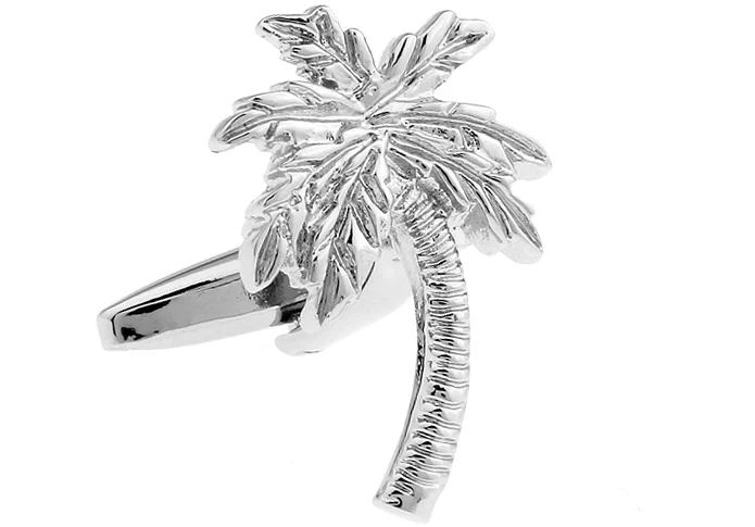 Игаме кокосовое дерево запонки Серебряный цвет латунный материал Бесплатная